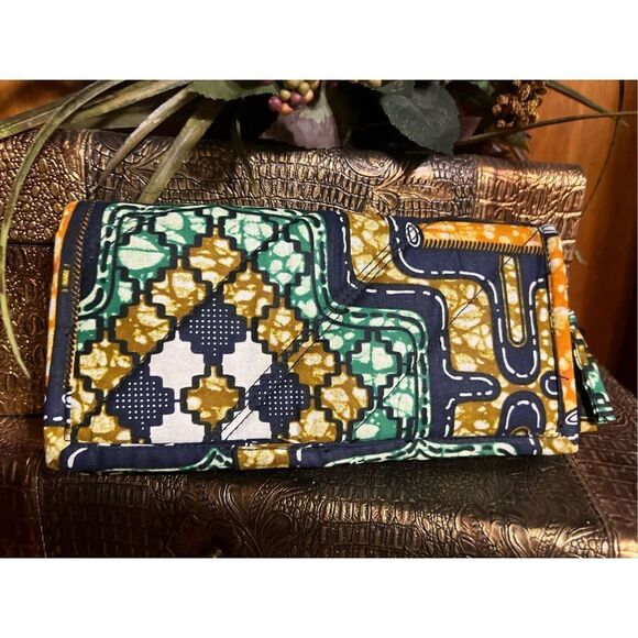 Arabic Fabric Bifold Wallet Geometric Design - Picture 2 of 3